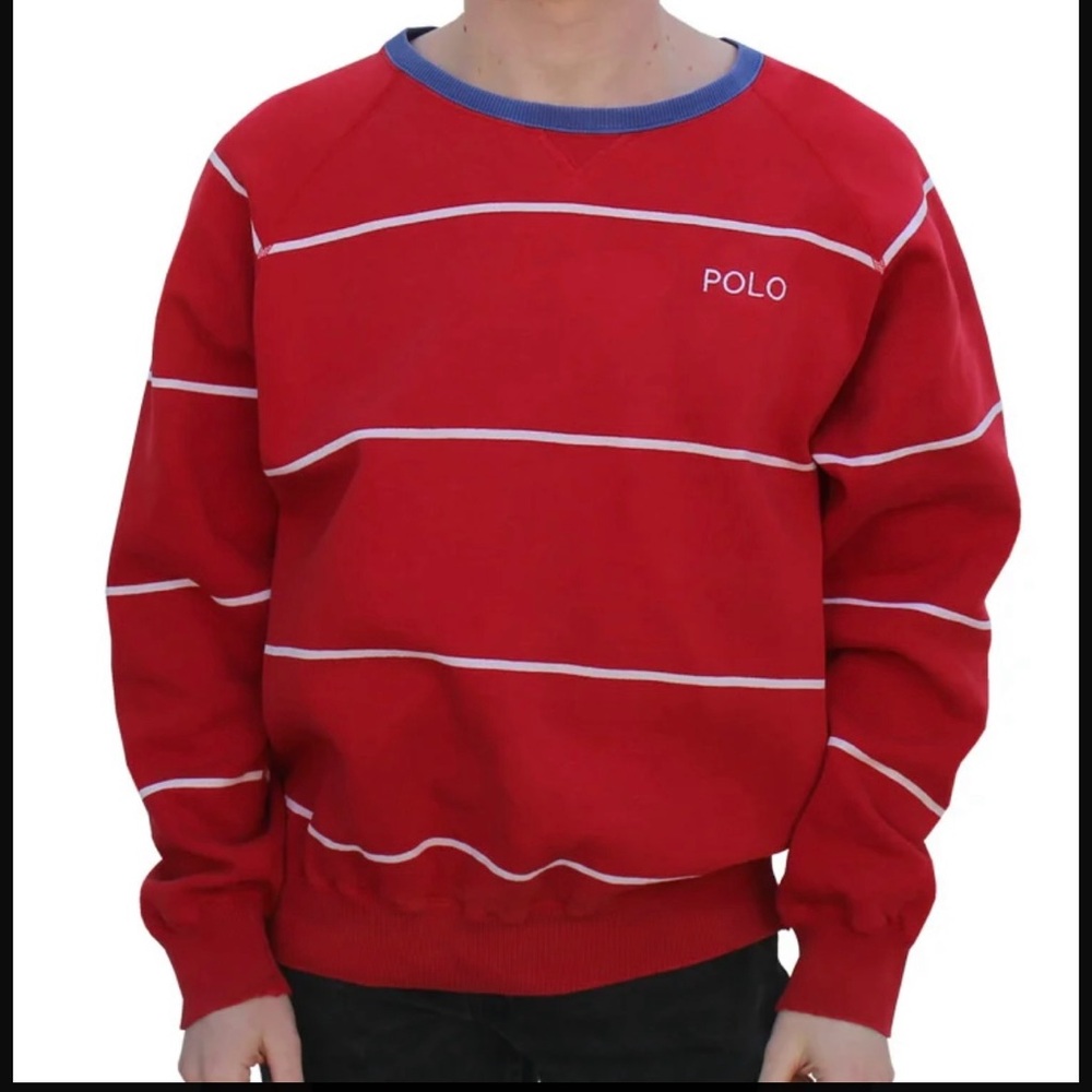 Vintage 90's Polo Ralph Lauren striped crewneck sweatshirt